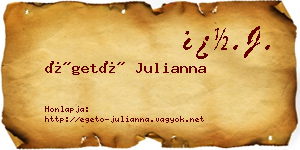 Égető Julianna névjegykártya